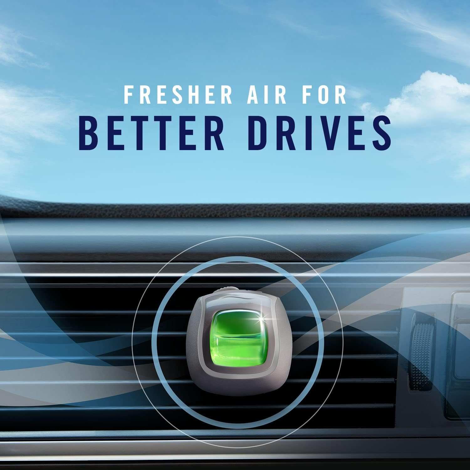 Febreze Car Air Fresheners, New Car Scent, Odor Eliminator for Strong Odors Car Vent Clips (2 Count)