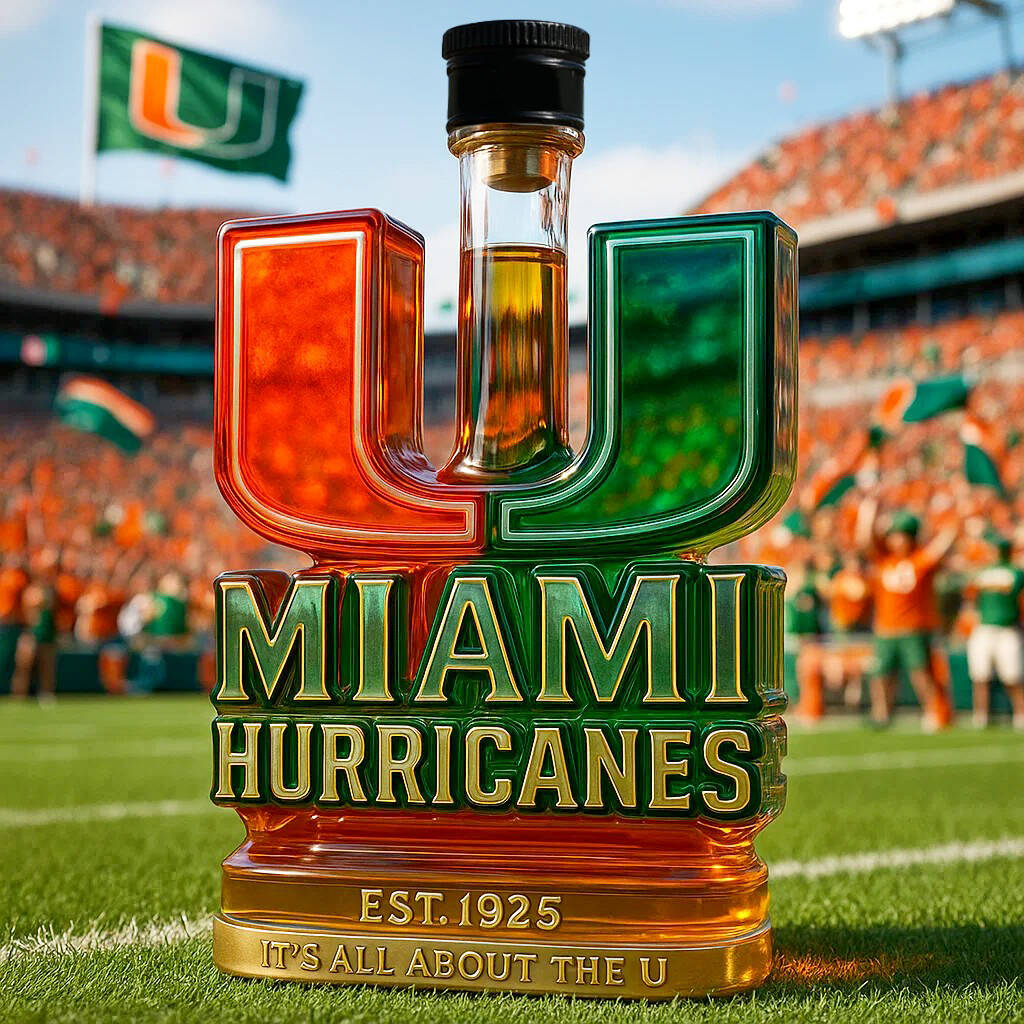 Miami Hurricanes Limited Edition Whiskey Bottle