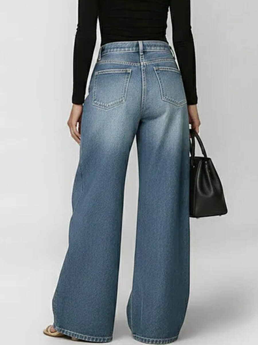 🔥Summer Arrivals🌟Women's New High-waisted Casual Loose Wide-leg Jeans