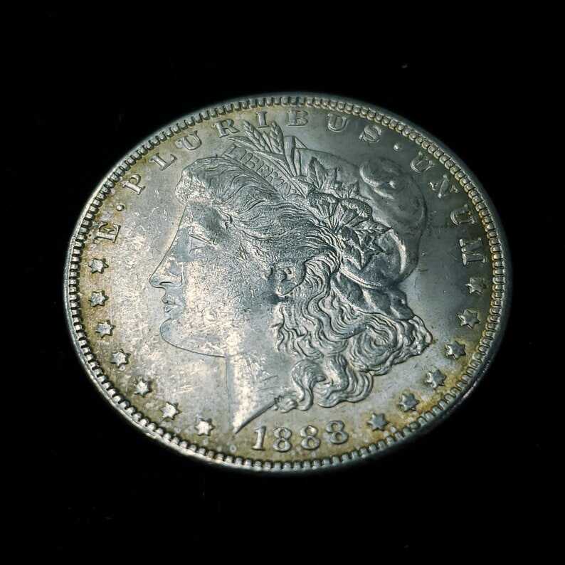 1888 Morgan Silver Dollar  AU/BU - nice color on the edges!      Lot# 1240
