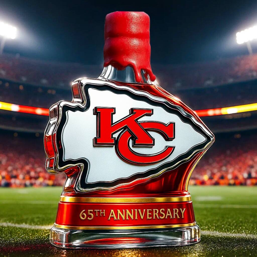 Kansas City Chiefs 65th Anniversary Whiskey Bottle