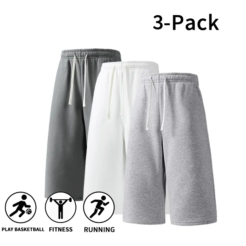 🔥Last Day 69% OFF ✨3-Pack Soft Stretch Wide Leg Capri Sweatpants