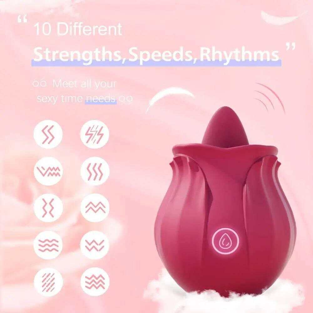 Rose Shape Vagina Sucking Vibrator: Intimate Nipple Sucker with Oral Licking and Clitoris Stimulation - Powerful Sex Toy for Women
