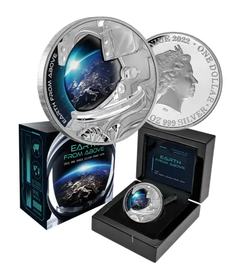 2022 EARTH FROM ABOVE 1 Oz Silver Coin 1$ Niue