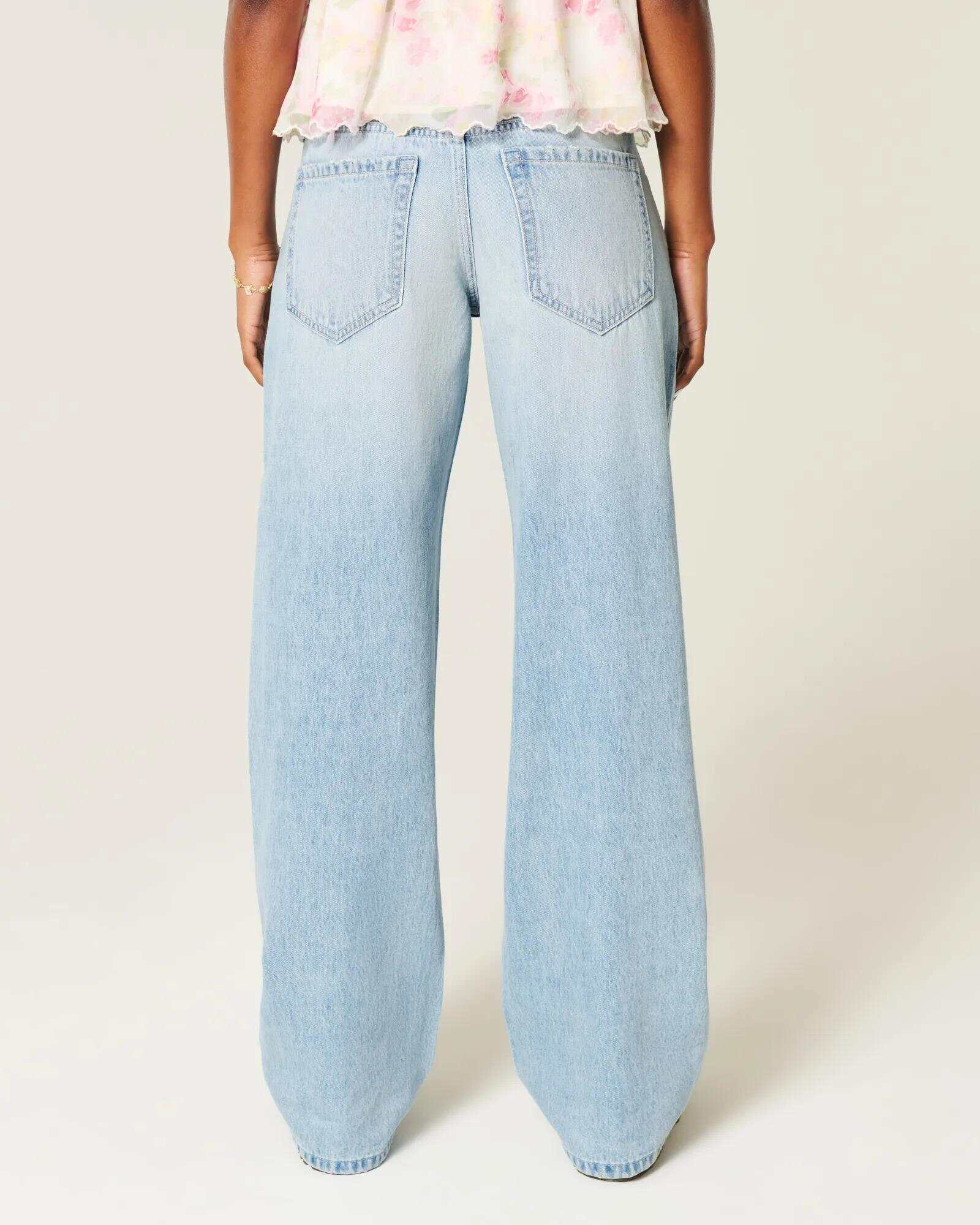 Low-Rise Dark Wash Baggy Jeans