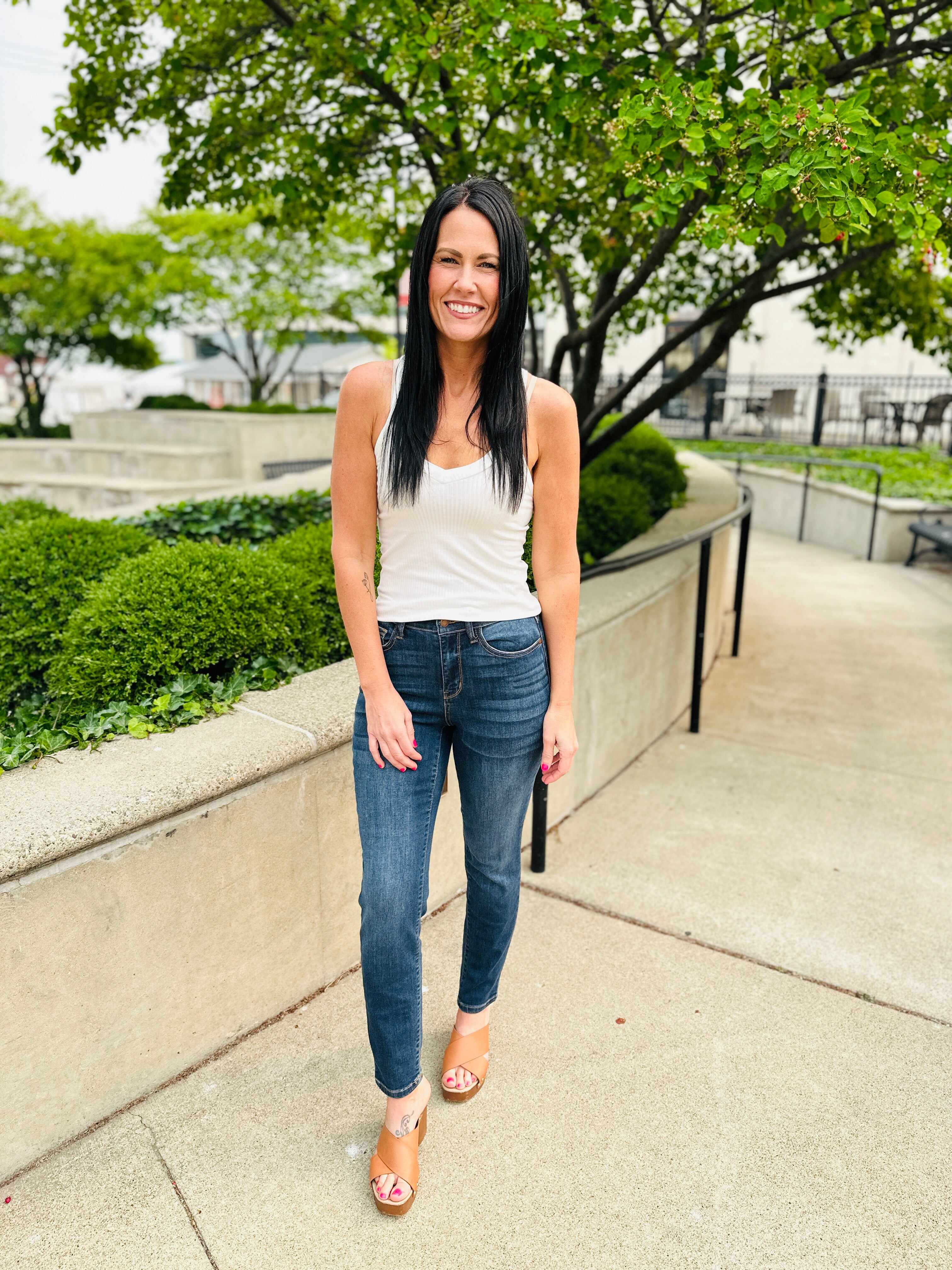 Reg/Curvy Blessed and NonDistressed Relaxed Fit Jeans