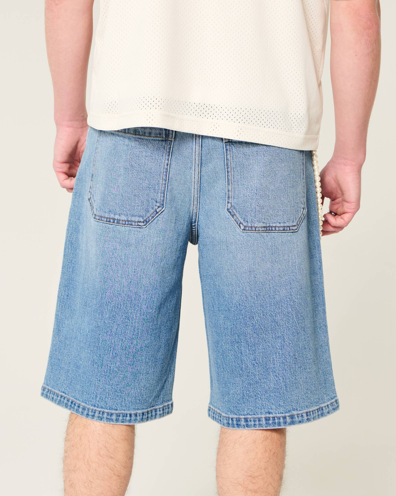 Washed Black Cat Graphic Super Baggy Denim Shorts