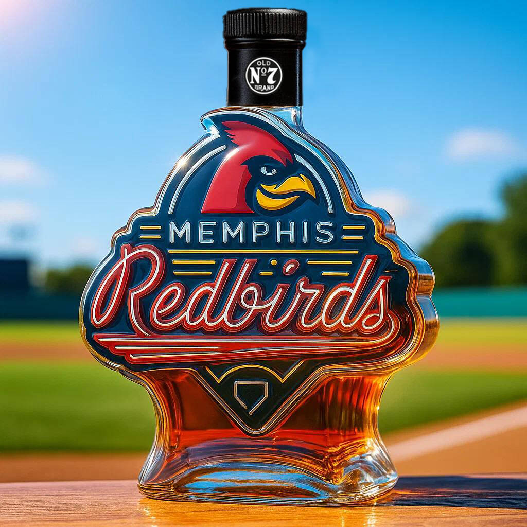 Memphis Redbirds Whiskey Bottle