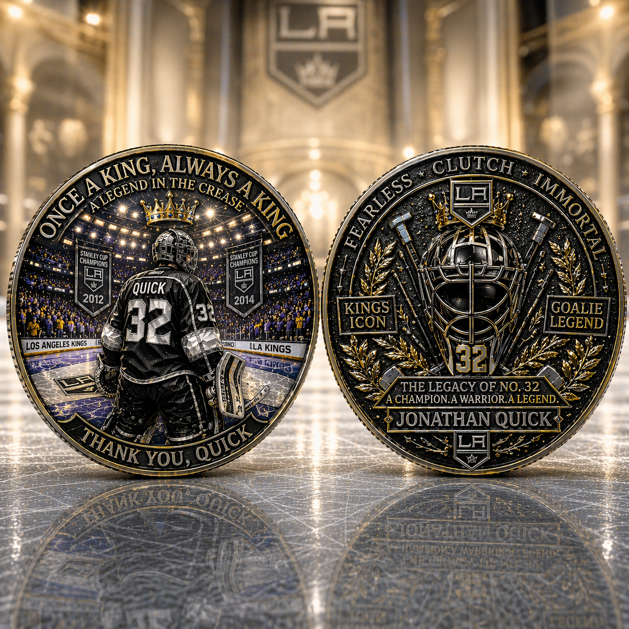 👑 Jonathan Quick Kings Legend: Stanley Cup Champion Coin - Once a King, Always a King
