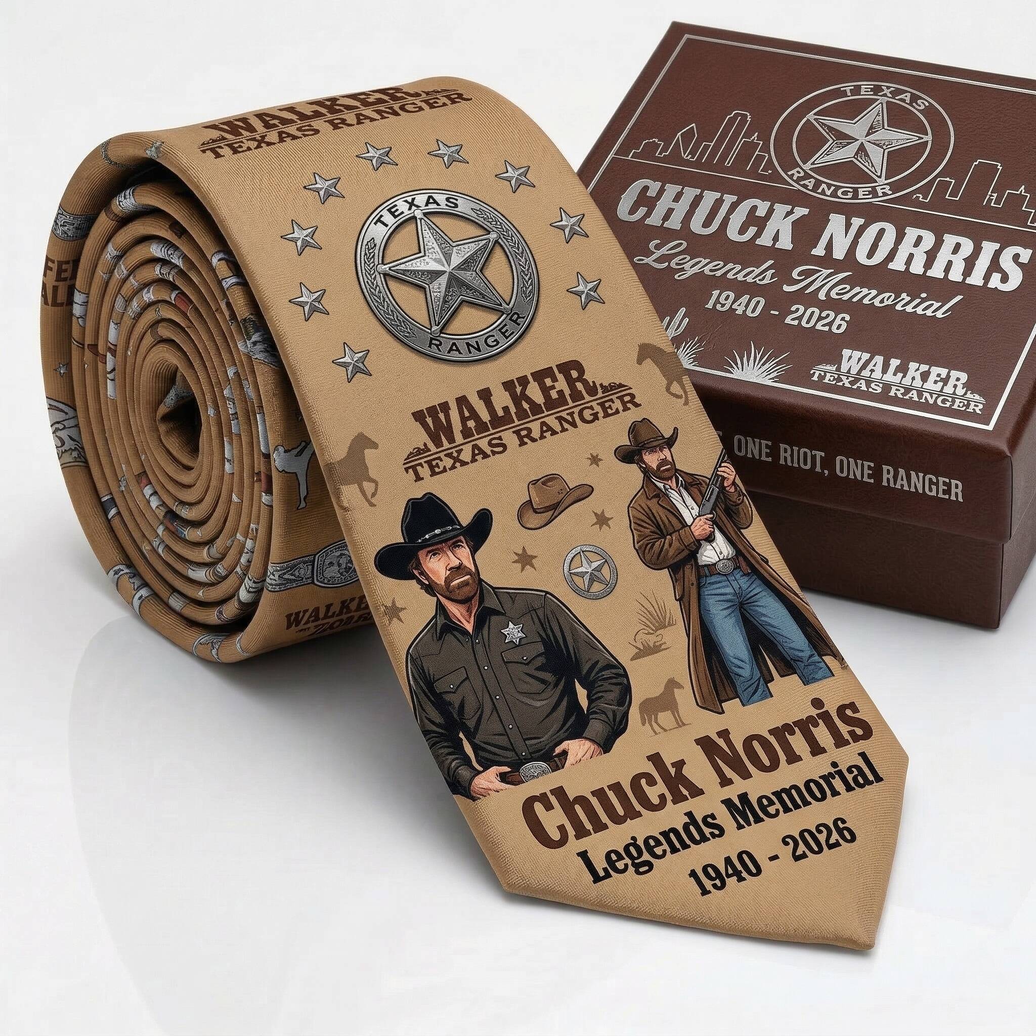 Chuck Norris Legends Memorial Tie – Walker Texas Ranger Tribute!