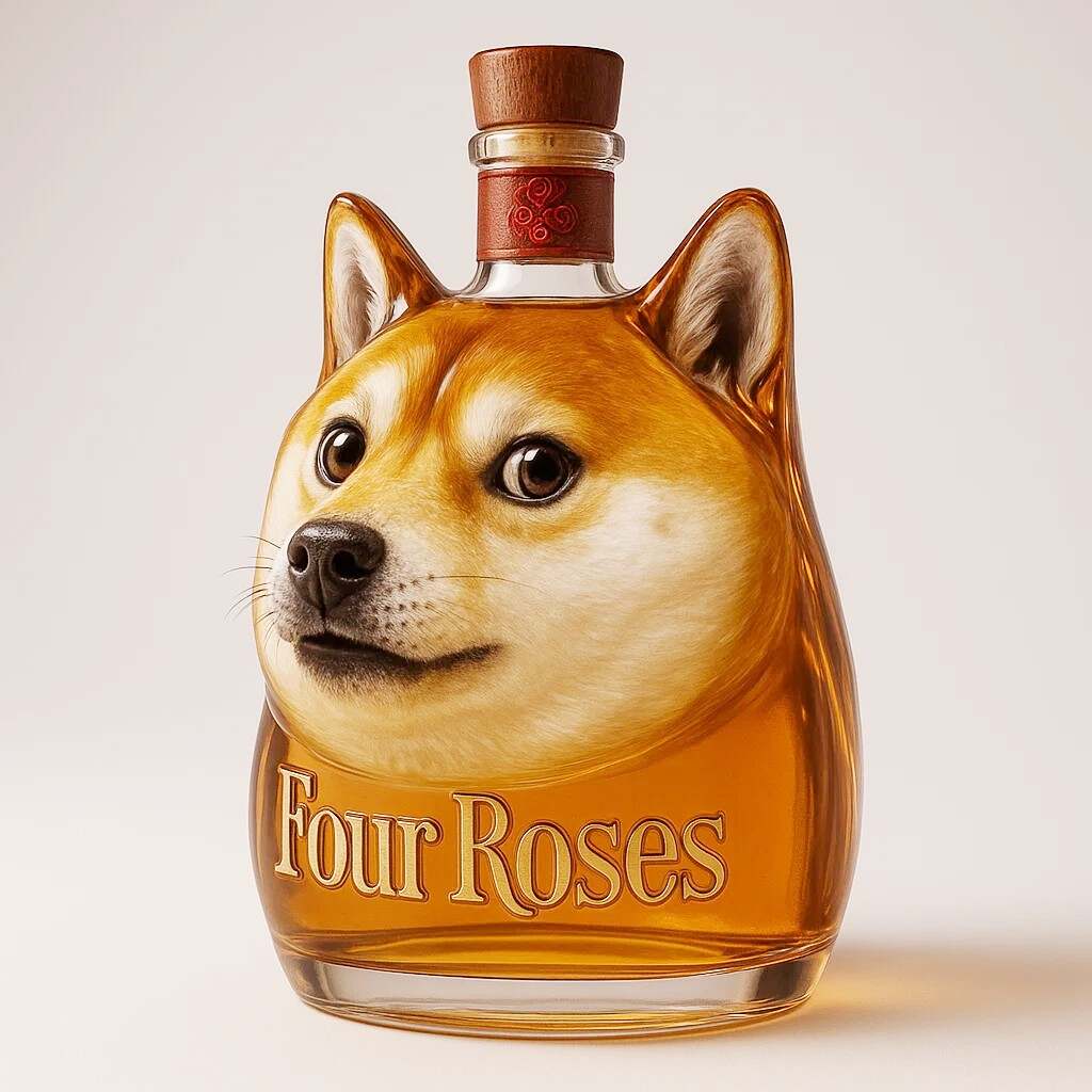Funny Doge emoji Whisky Bottle