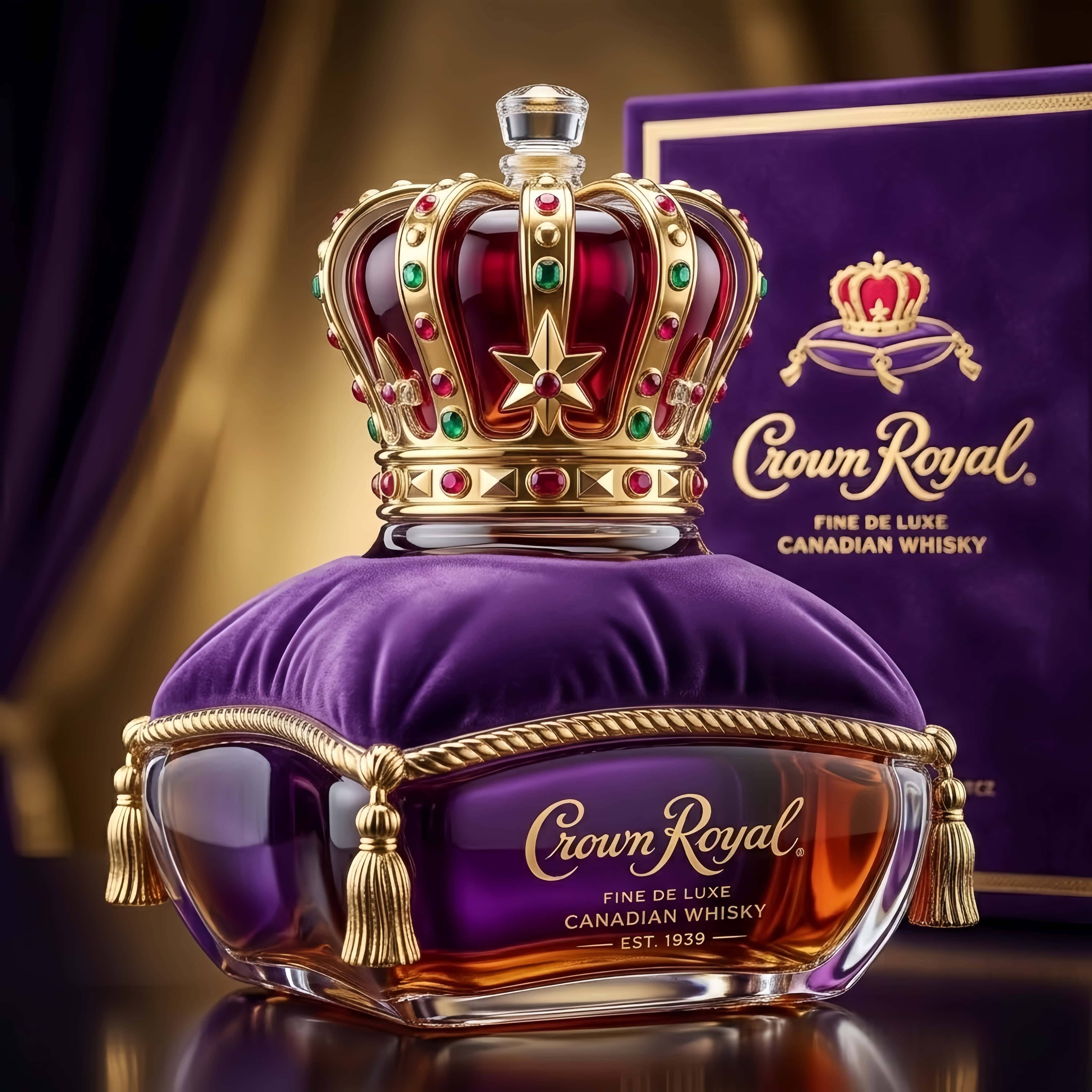 Crown Royal 3D Sculpted Crown Whiskey Bottle