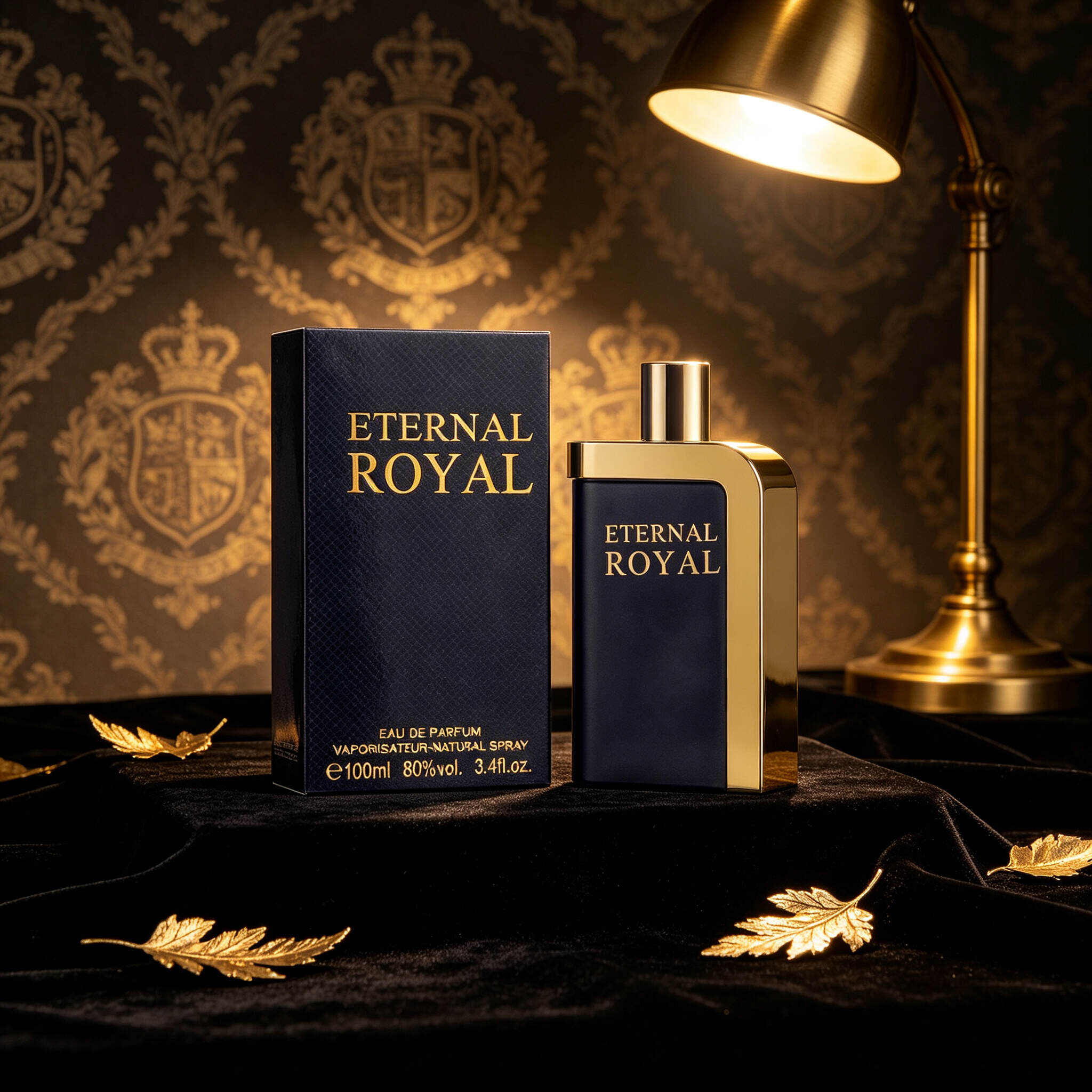 Eternal Royal Men Eau de Parfum 100ml, Gold & Silver Cologne Bottle