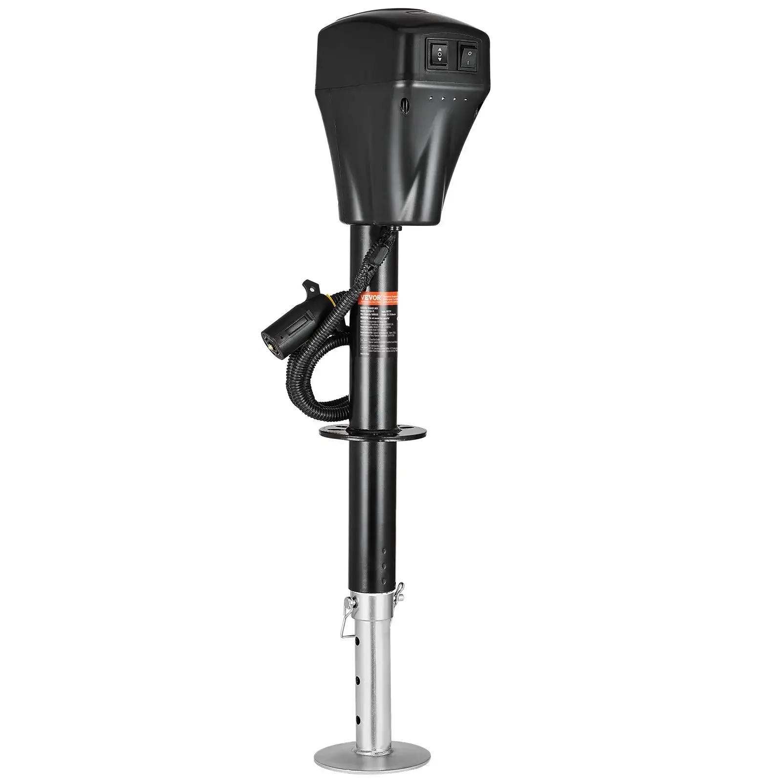 Electric Trailer Jack,  5000 lbs, Heavy Duty RV Electric Power Tongue Jack with 7-pin Connector, Manual Crank Handle & Weatherproof Jack Cover, 10