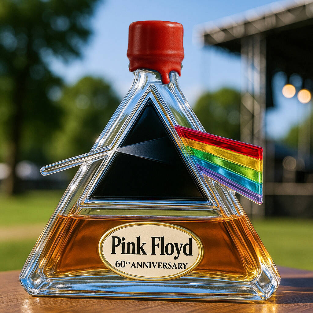 Pink Floyd 60th Anniversary Commemorative Whiskey Bottle