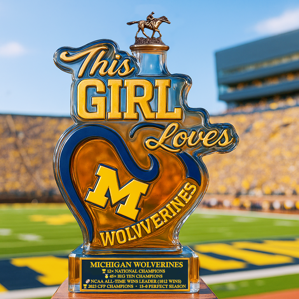 University of Michigan Wolverines Glory Whiskey Bottle