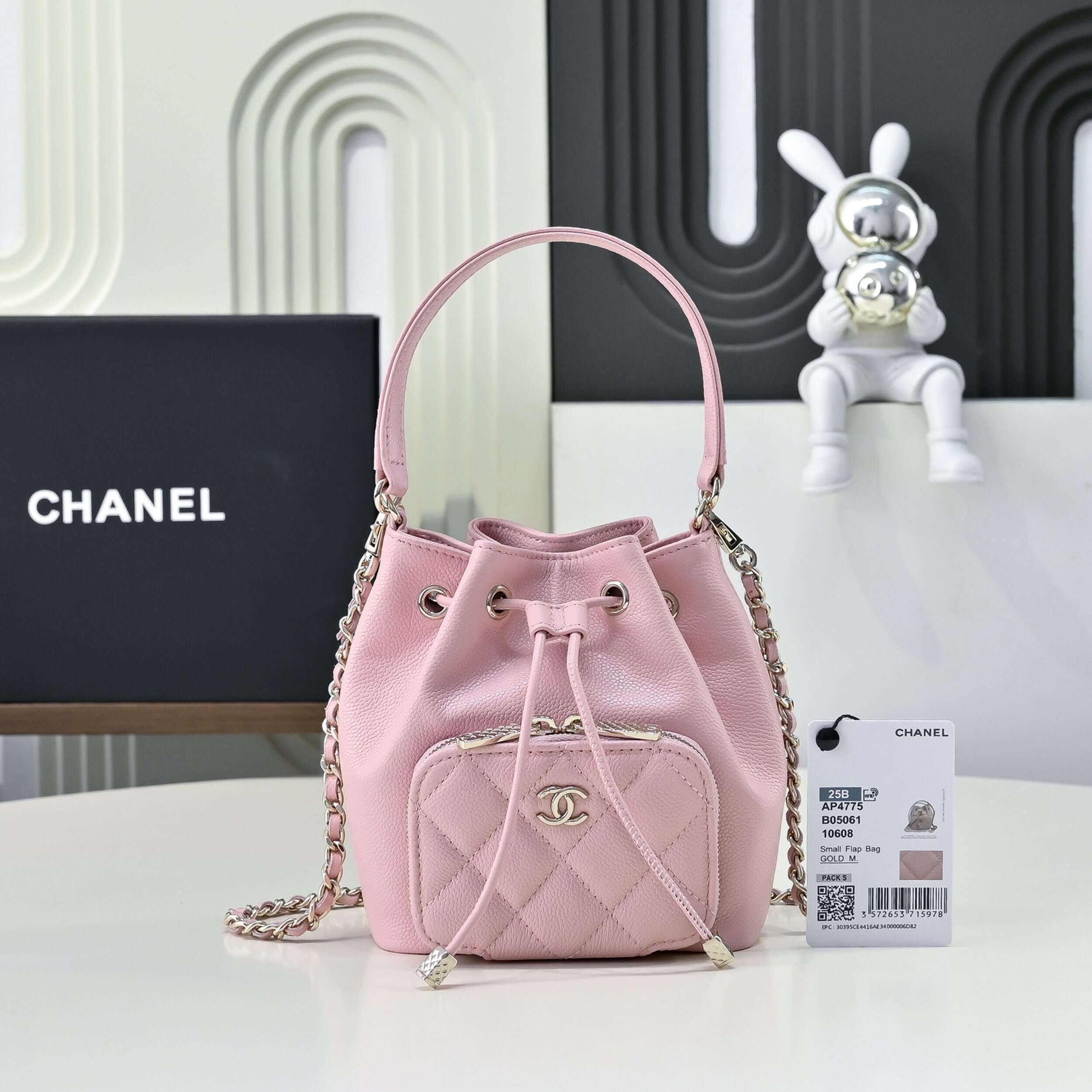 Chanel 25B Mini Chain Drawstring Bucket Bag