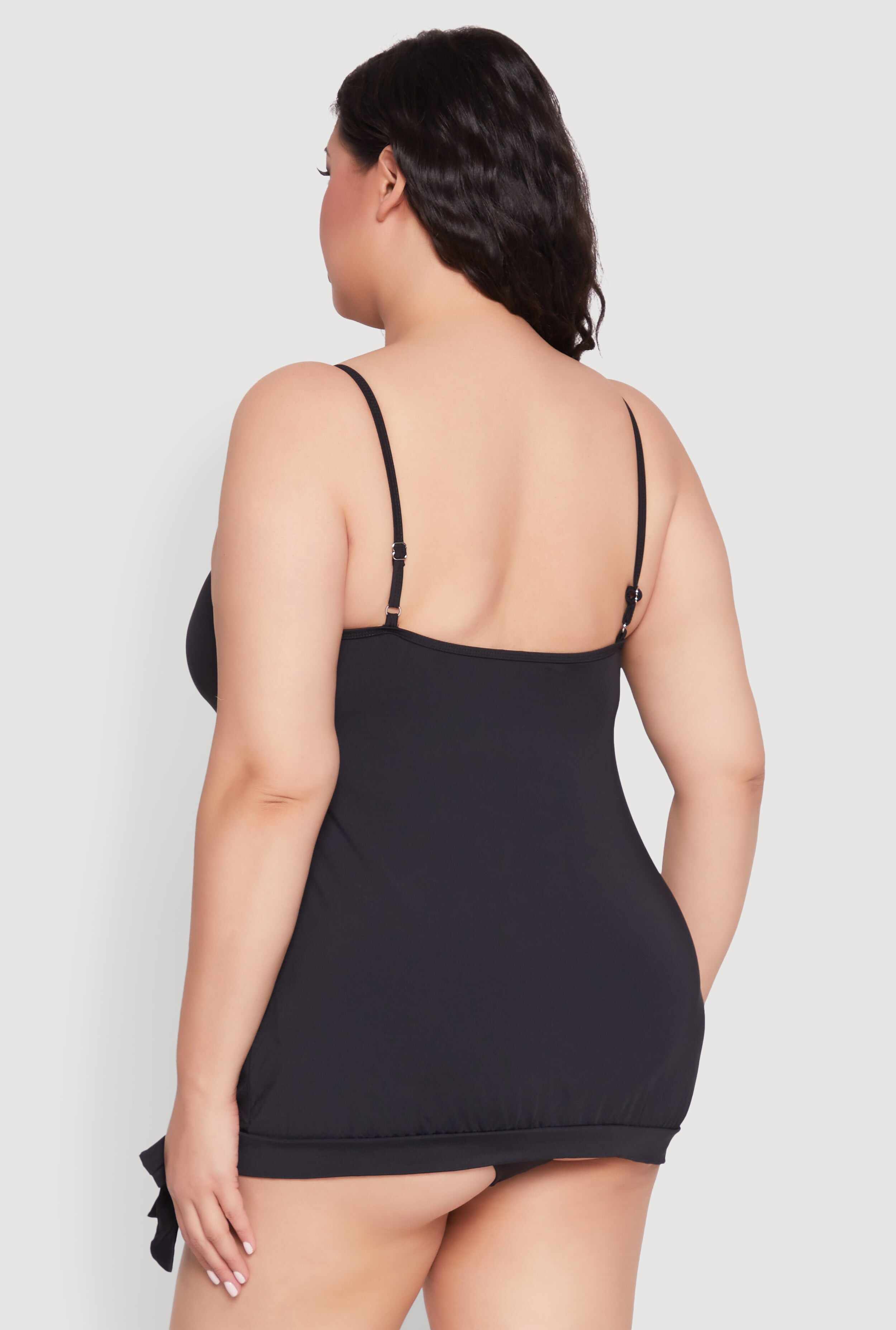 Plus Size Tankini and Bikini Bottoms Set