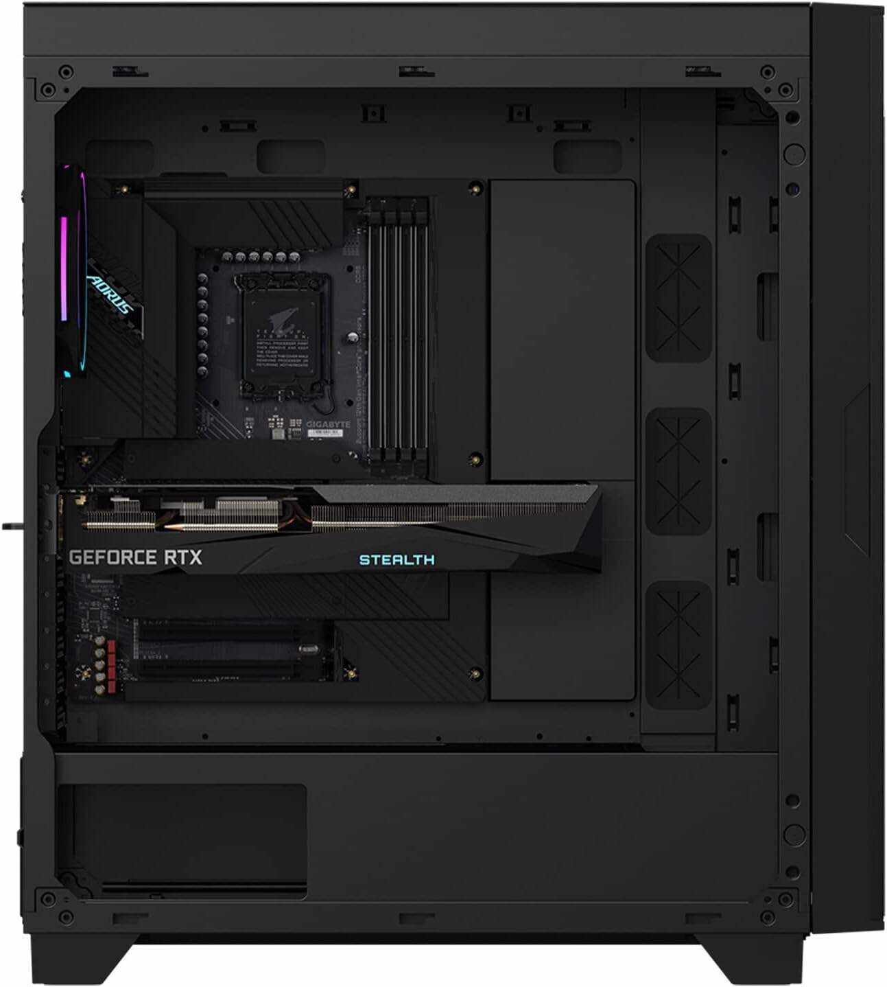 Project Stealth DIY PC Kit (Z690 AORUS Elite Stealth, NVIDIA GeForce RTX 3070 Gaming OC 8G Stealth, AORUS C300G Stealth) - GB-Stealth Combo IN2181