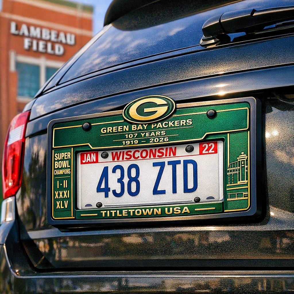 Packers 107th Anniversary License Plate Frame