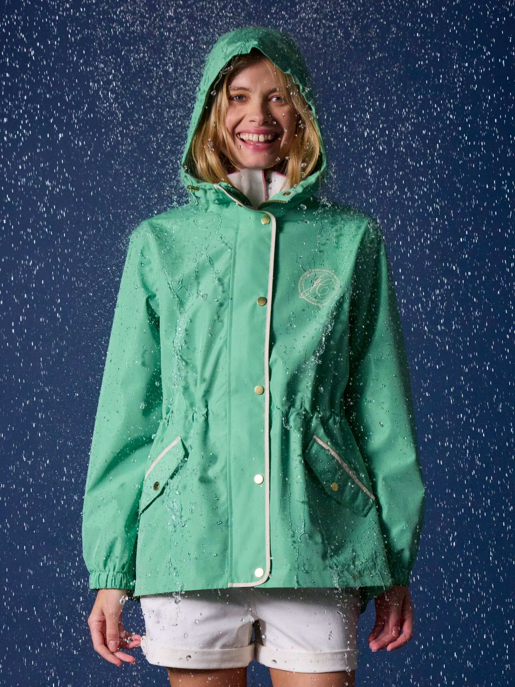 Holt Green Waterproof Packable Raincoat with Hood