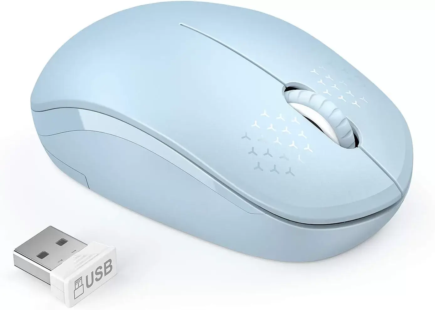 seenda Wireless Mouse, 2.4G Noiseless Mouse with USB Receiver - Portable Computer Mice for PC, Tablet, Laptop with Windows System - Mint Green