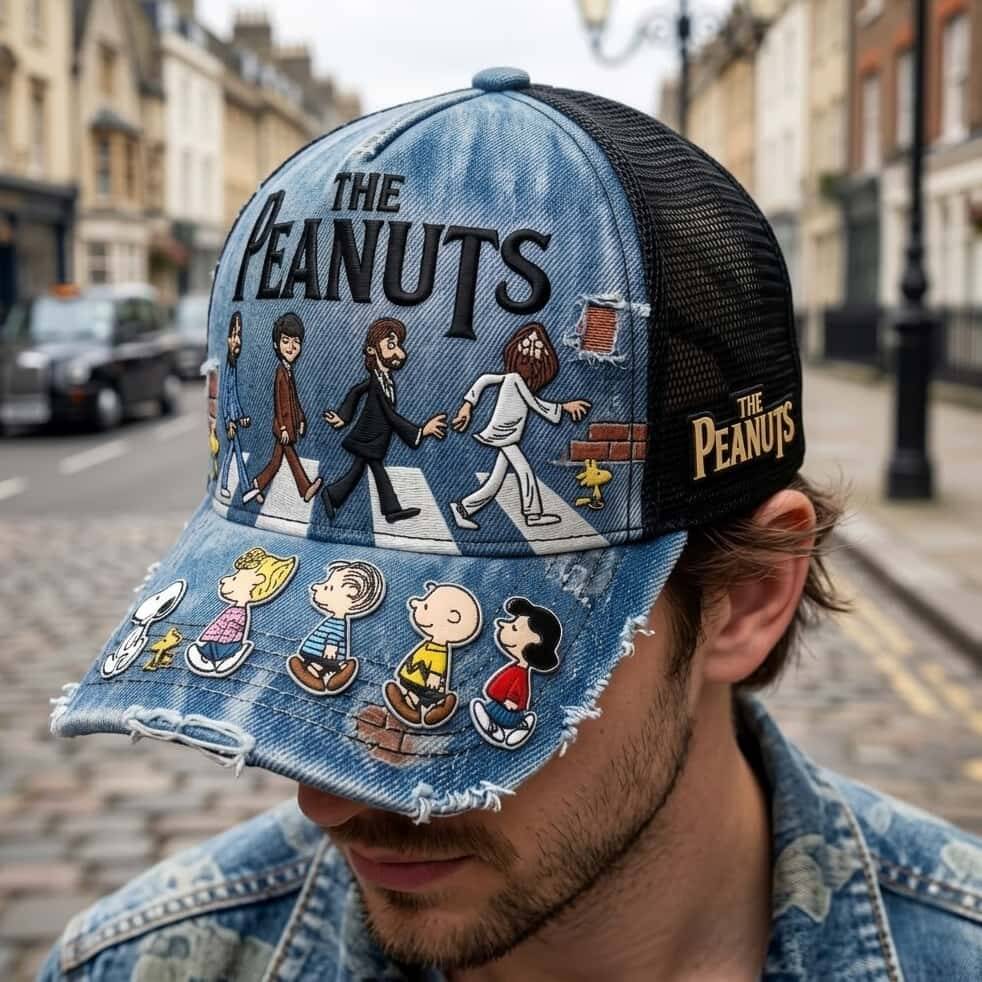 The Peanuts Retro Denim Trucker Hat