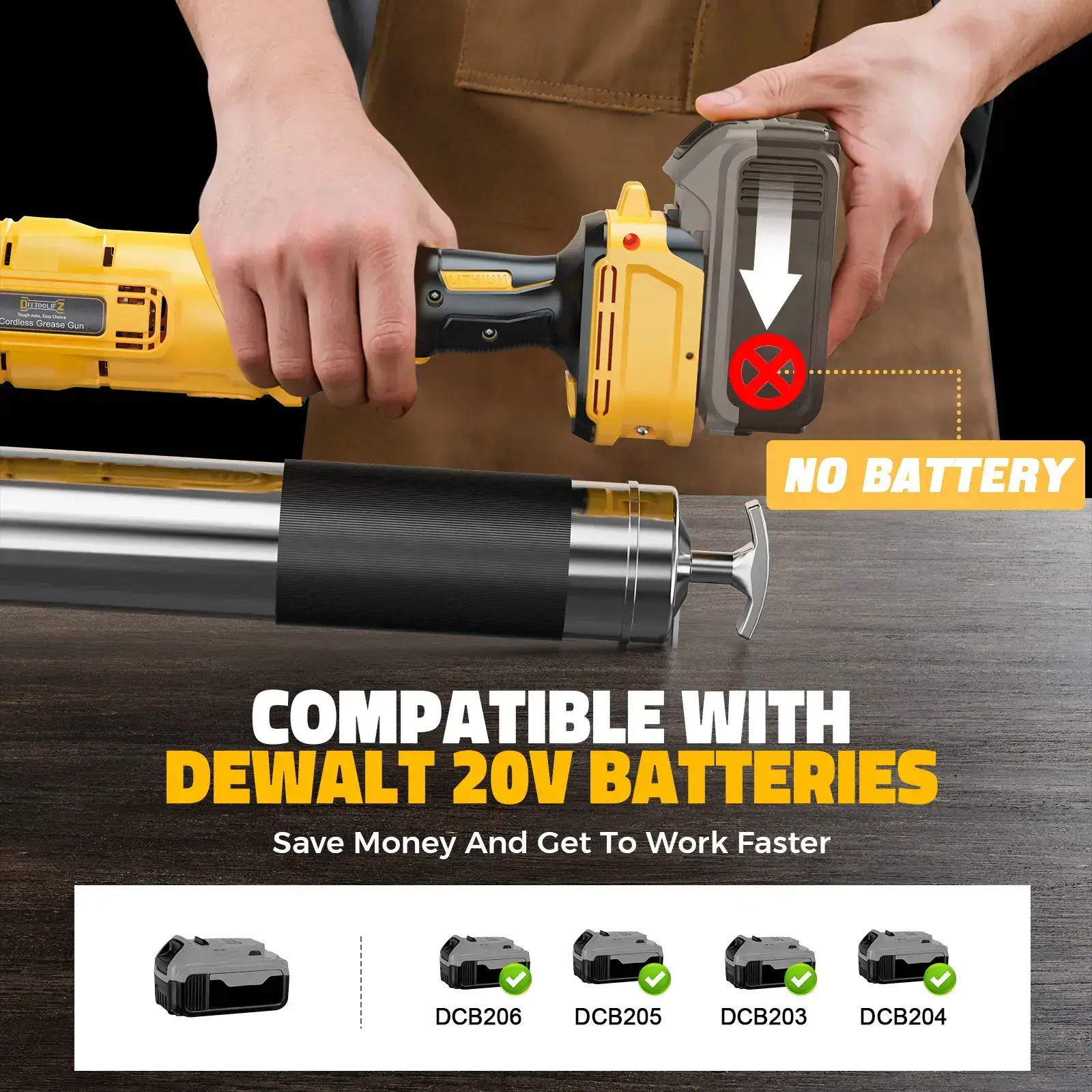 12000PSI High Pressure Electric Grease Gun Dual Grip Design with Long Flexible Hose