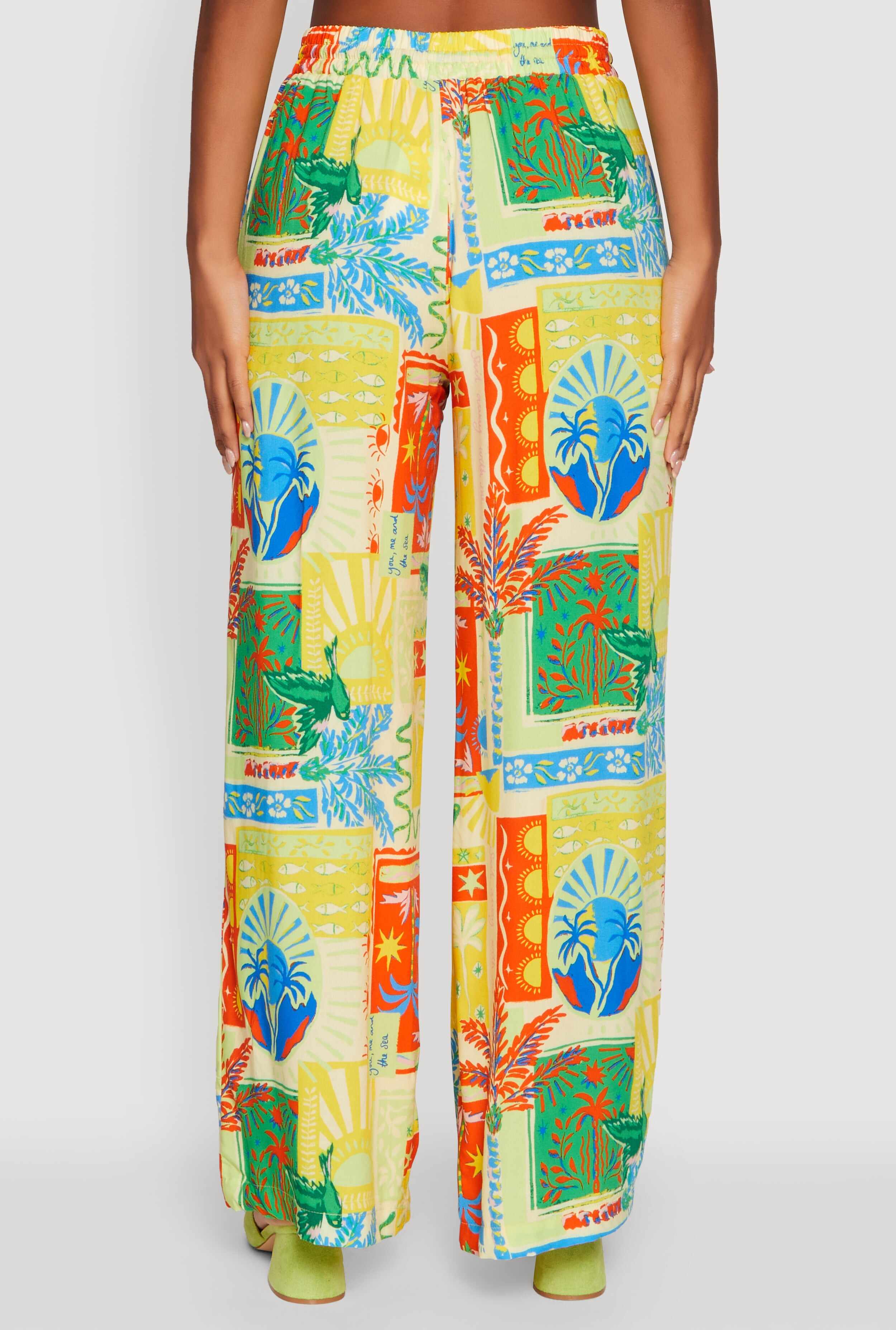 Printed Patterned High Waist Palazzo Pants