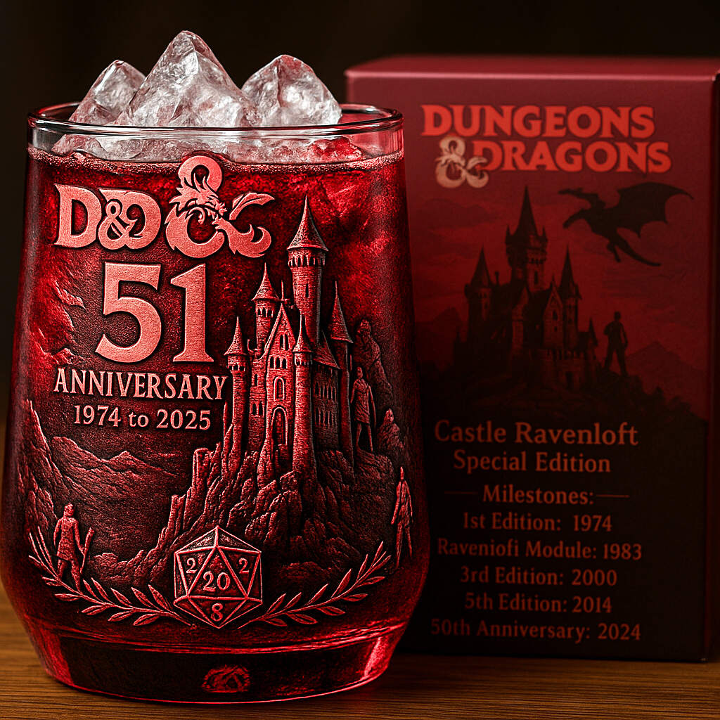 Dungeons & Dragons 51st Anniversary Whiskey Glass