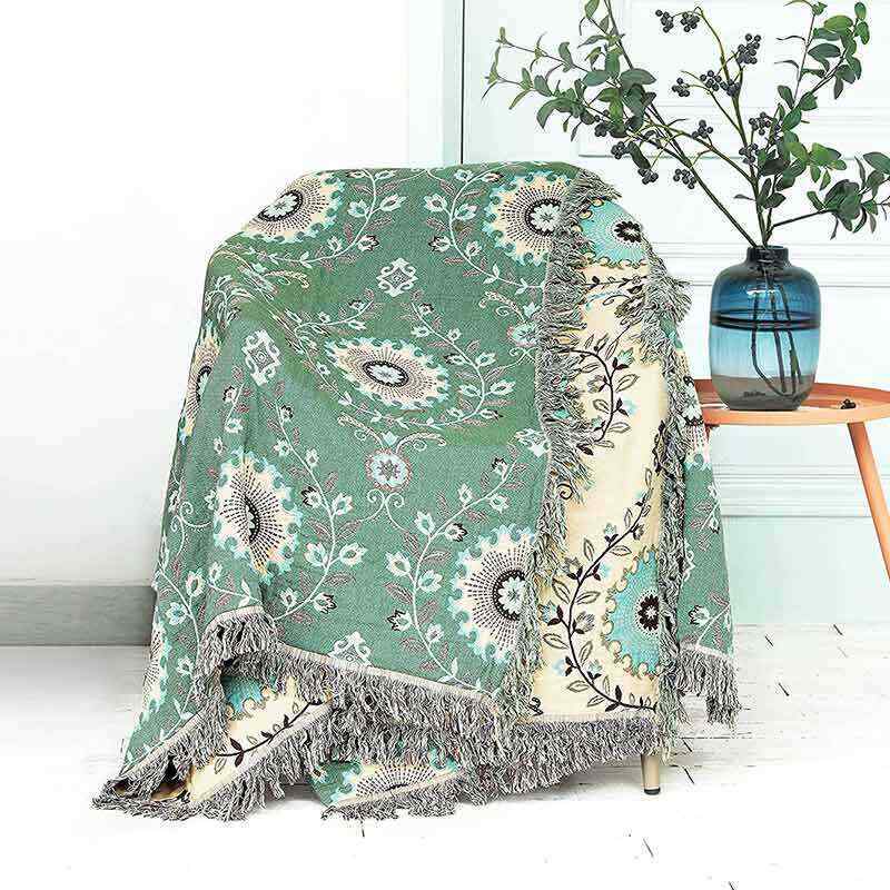 Retro Sofa Cover Cotton Reversible Blanket
