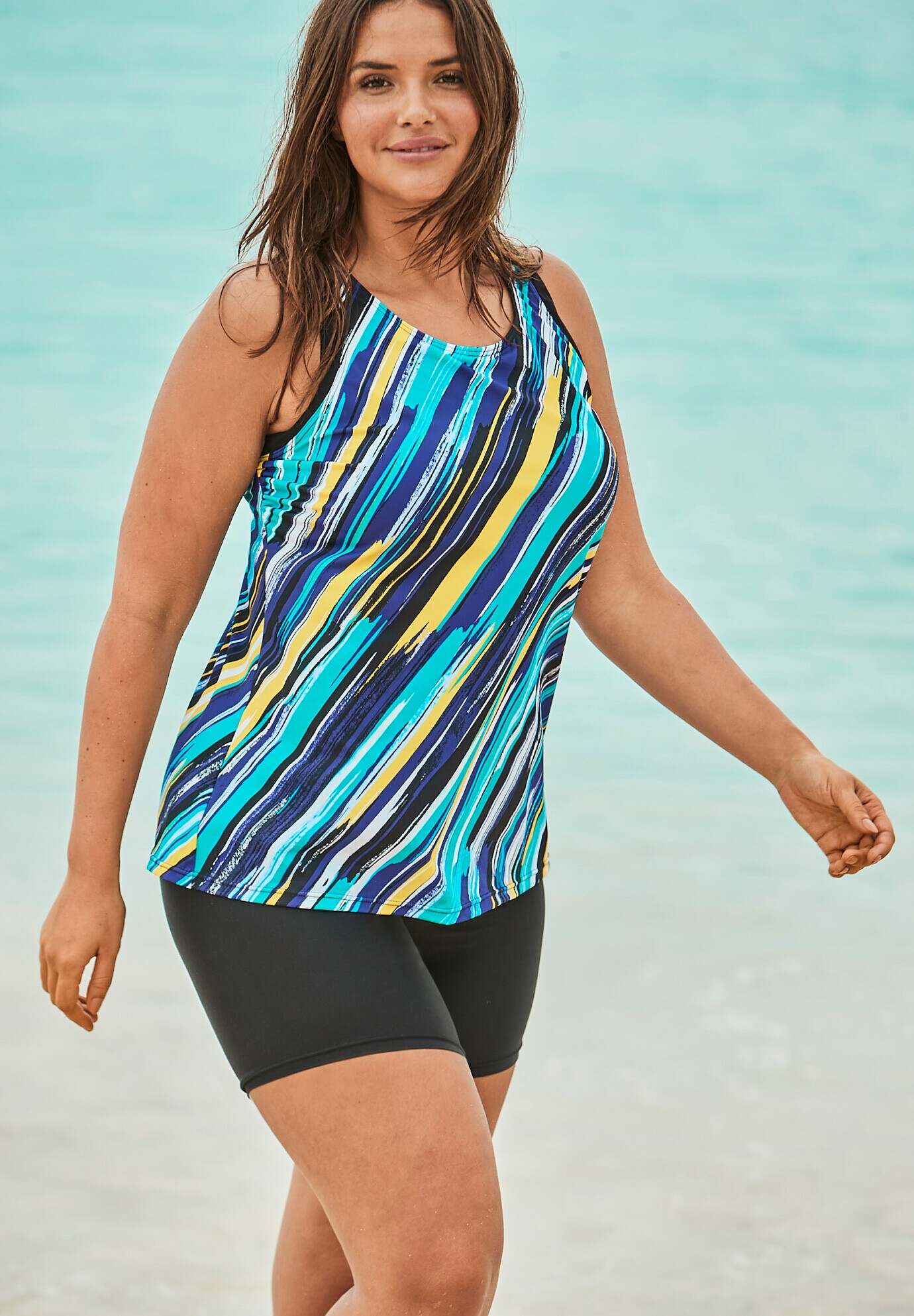 Longer-Length Racerback Tankini Top