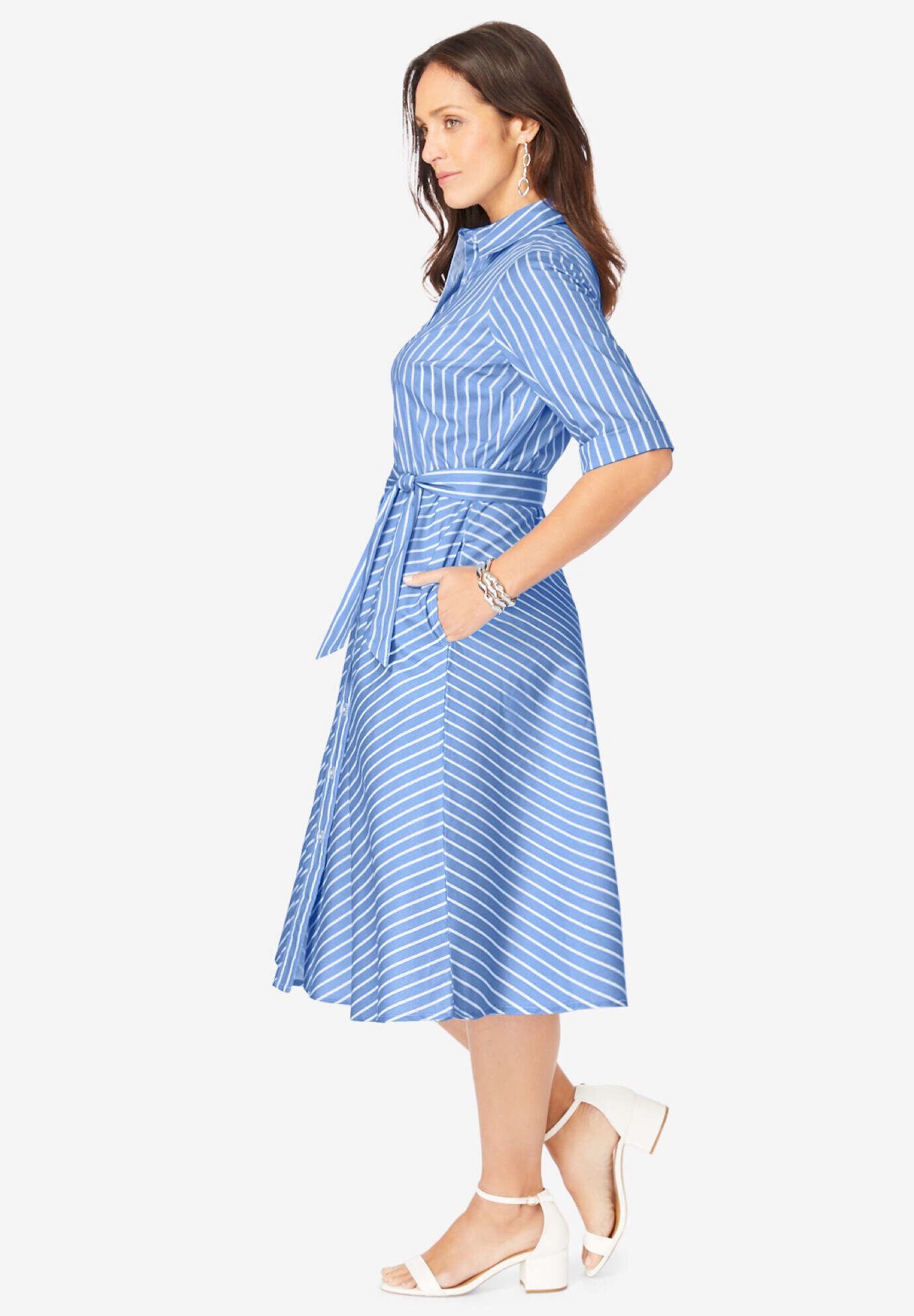Stretch Poplin Shirtdress