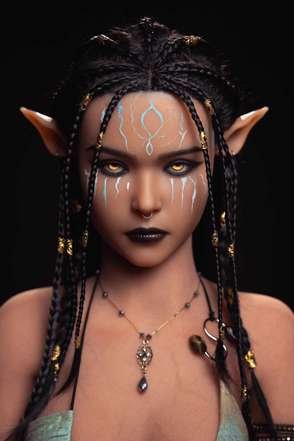 EU Stock - YAMIEE Sia 5.15ft /157cm 1073E Silicone Head TPE Body Tan Elf Hentai Alien Girl Sex Doll