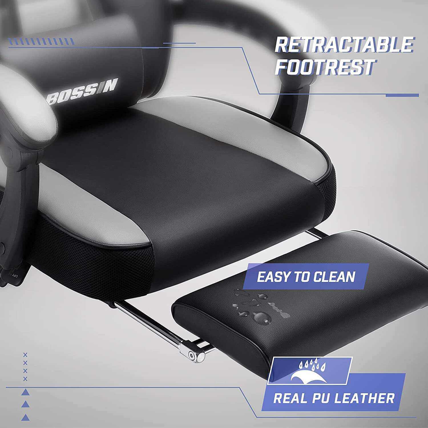 LEMBERI Video Game Chairs with footrest,Gamer Chair for Adults,Big and Tall Gaming Chair 400lb Capacity,Gaming Chairs for Teens,Racing Style Gaming Computer Chair with Headrest and Lumbar Support