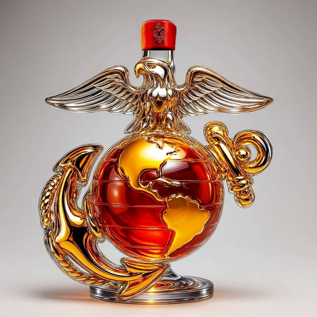 Veterans Day US Marine Corps 250th Anniversary Whiskey Bottle