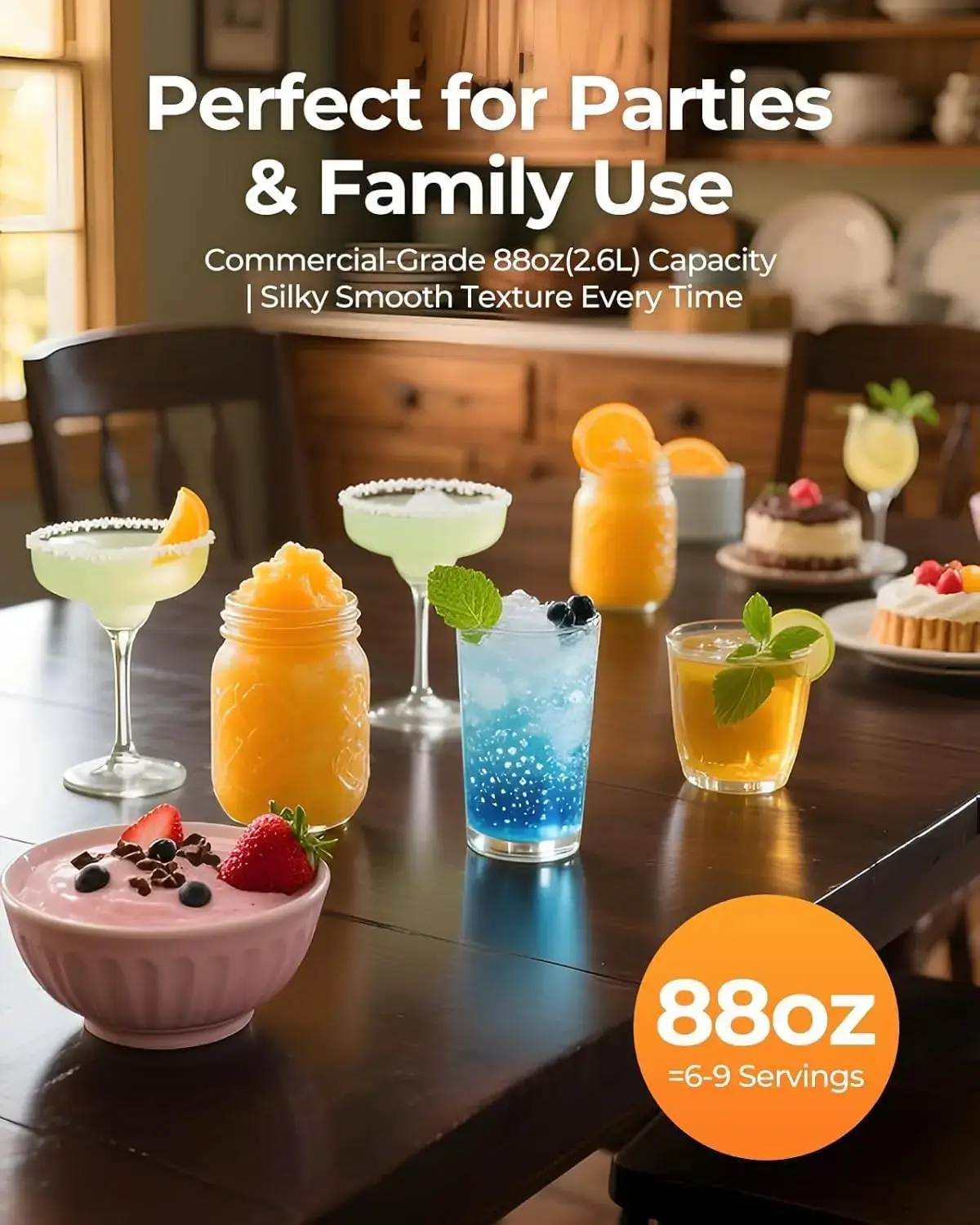 Slushie Machine with Self-Cleaning, 3 Preset Programs Slushie Maker, Professional Slushy Machine for Home, No Ice Needed Frozen Drink Maker for Margaritas & Milkshakes Smoothie