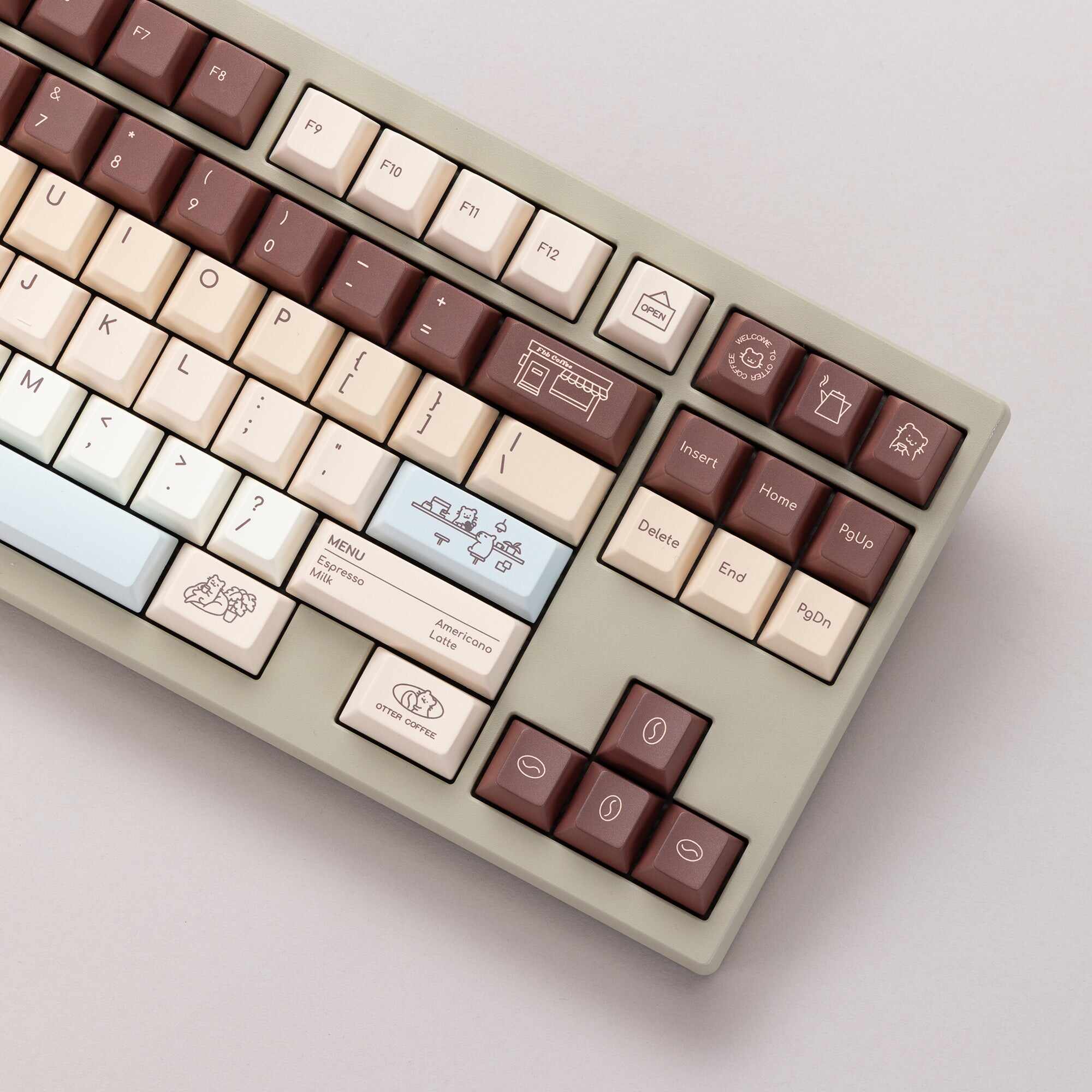 Otter Coffee Cherry profile Keycaps