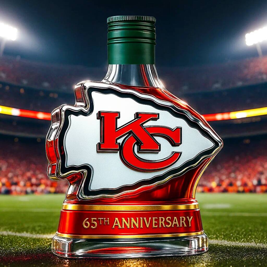 Kansas City Chiefs 65th Anniversary Whiskey Bottle