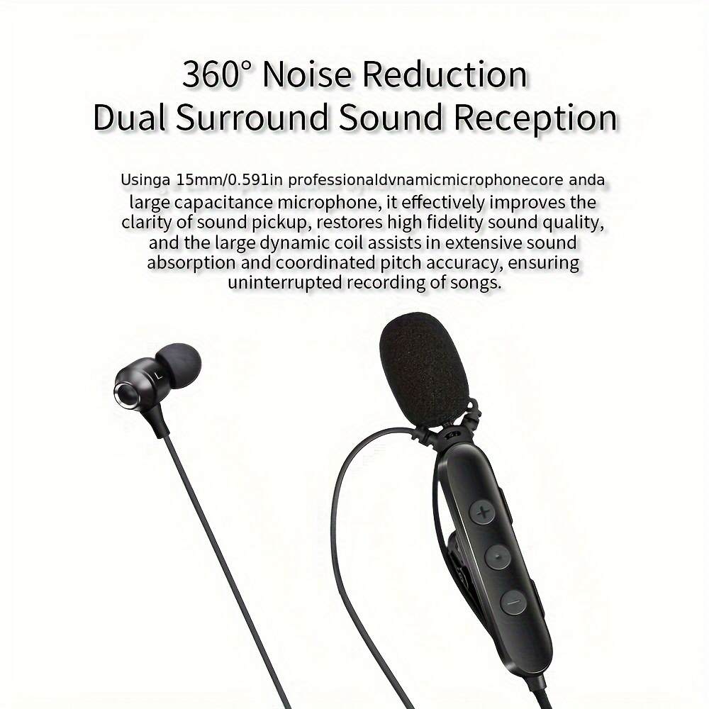 Live In-Ear Headphones with Microphone for KTV, Wired Type-C Sound Card, Echo Effect, Real-Time Ear Monitoring, Line Control, High-Definition Microphone, Suitable for Mobile Phone Headphones with Noise-Cancelling Microphone.