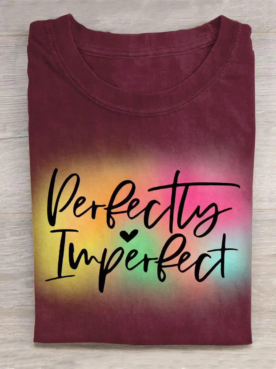 Rainbow Perfectly Inperfect Art Print Design T-shirt