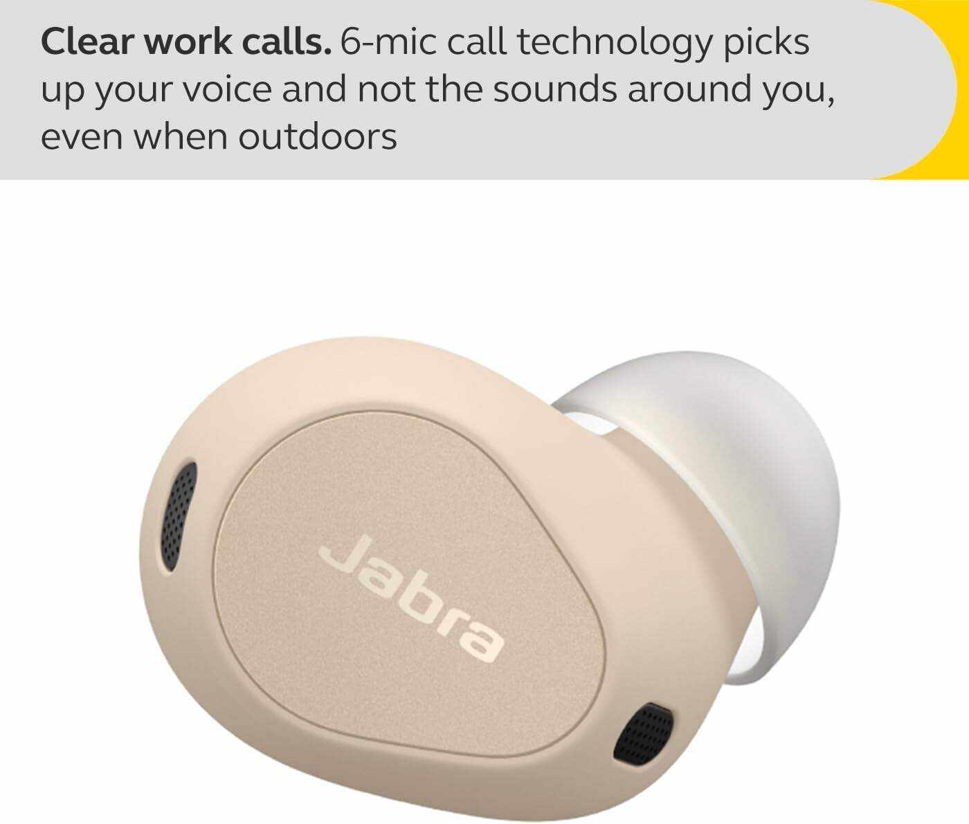 Jabra Elite 10 True Wireless Earbuds – Advanced Active Noise Cancelling Earbuds with Next-Level Dolby Atmos Surround Sound –All-Day Comfort, Multipoint Bluetooth, Wireless Charging – Cream