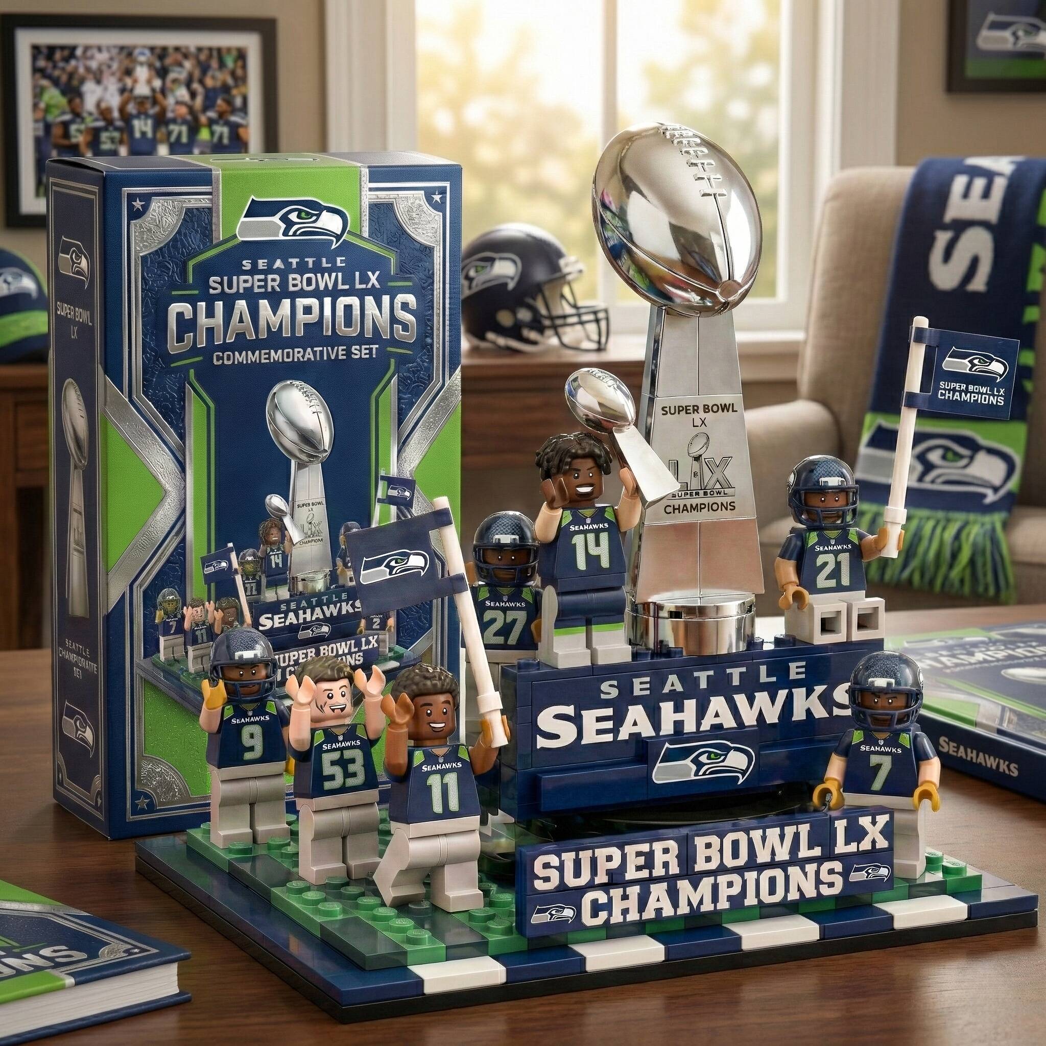 🏆 Seattle Seahawks – Super Bowl LX Champions Commemorative Blocks