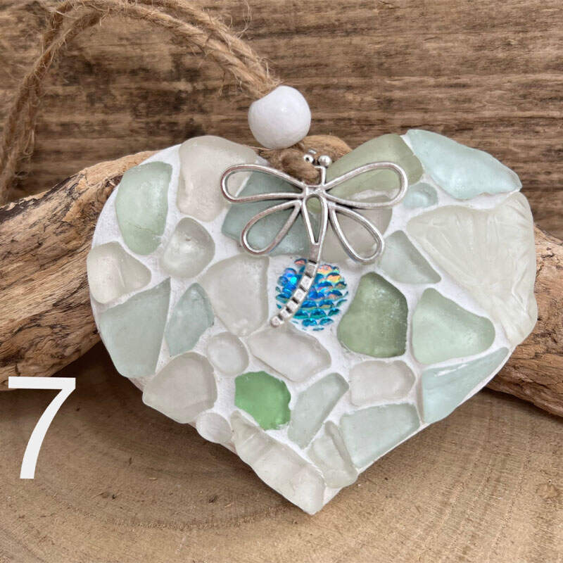 Sea Glass Heart Shape Ornament