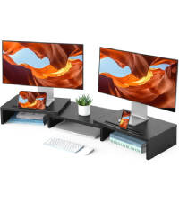 Monitor Stand Riser, Monitor Riser, Laptop Stand for Desk, Laptop Riser, Desk Organizer for Monitor, Laptop Shelf w/Vented for Screen, Computer Stand for Laptop, PC, Printer, for Home & Office