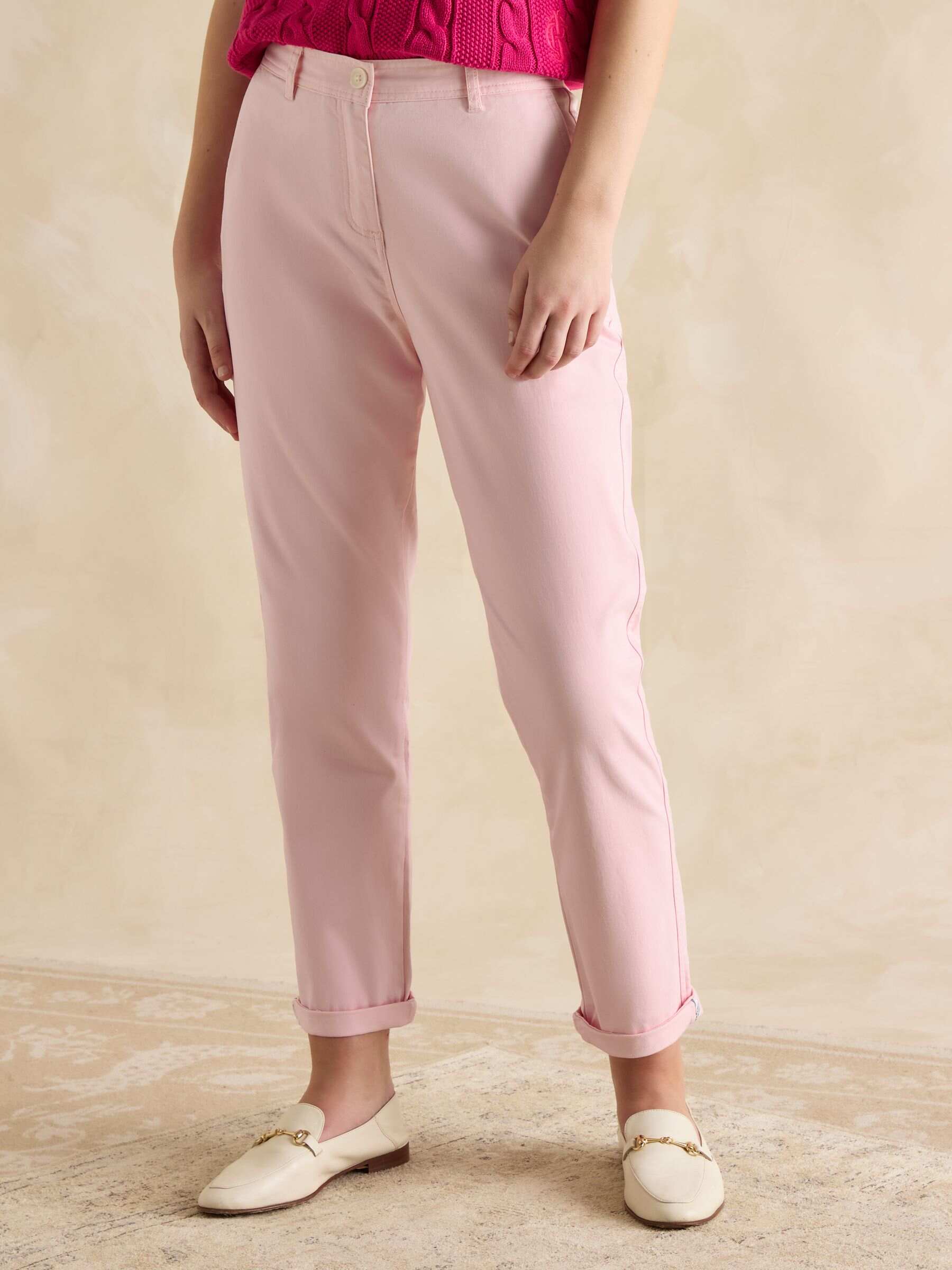 Slim Straight Pink Chino Trousers