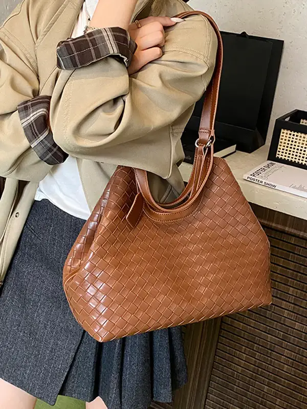 Intrecciato Woven Leather Tote Bag