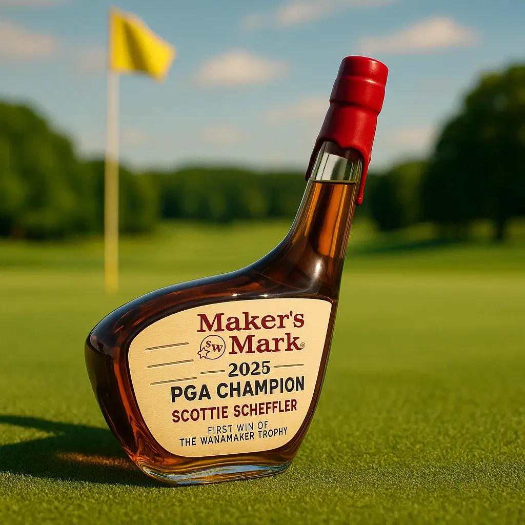 2025 PGA Championship Scottie Schaeffler Whiskey Bottle