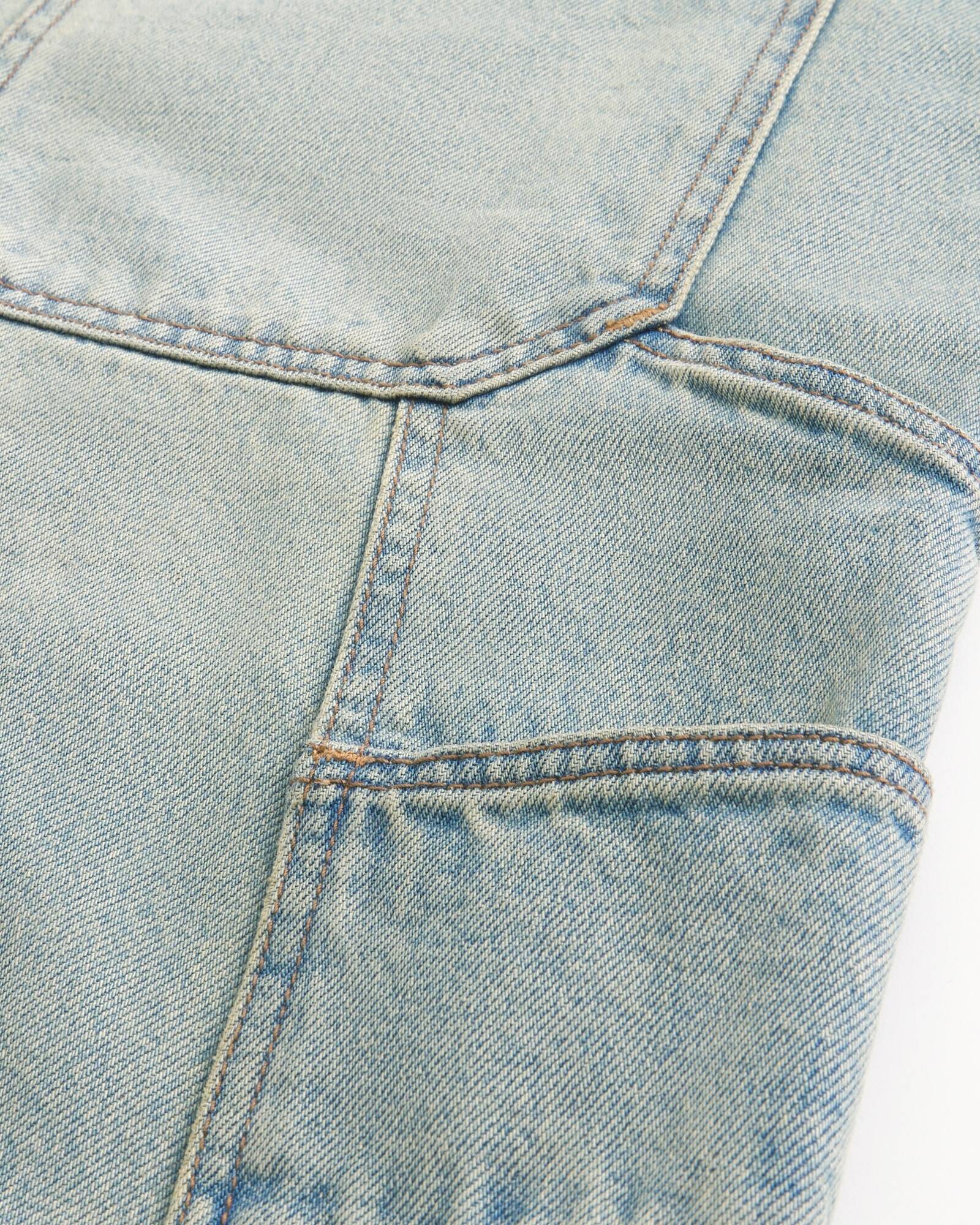 Washed Black Baggy Denim Shorts