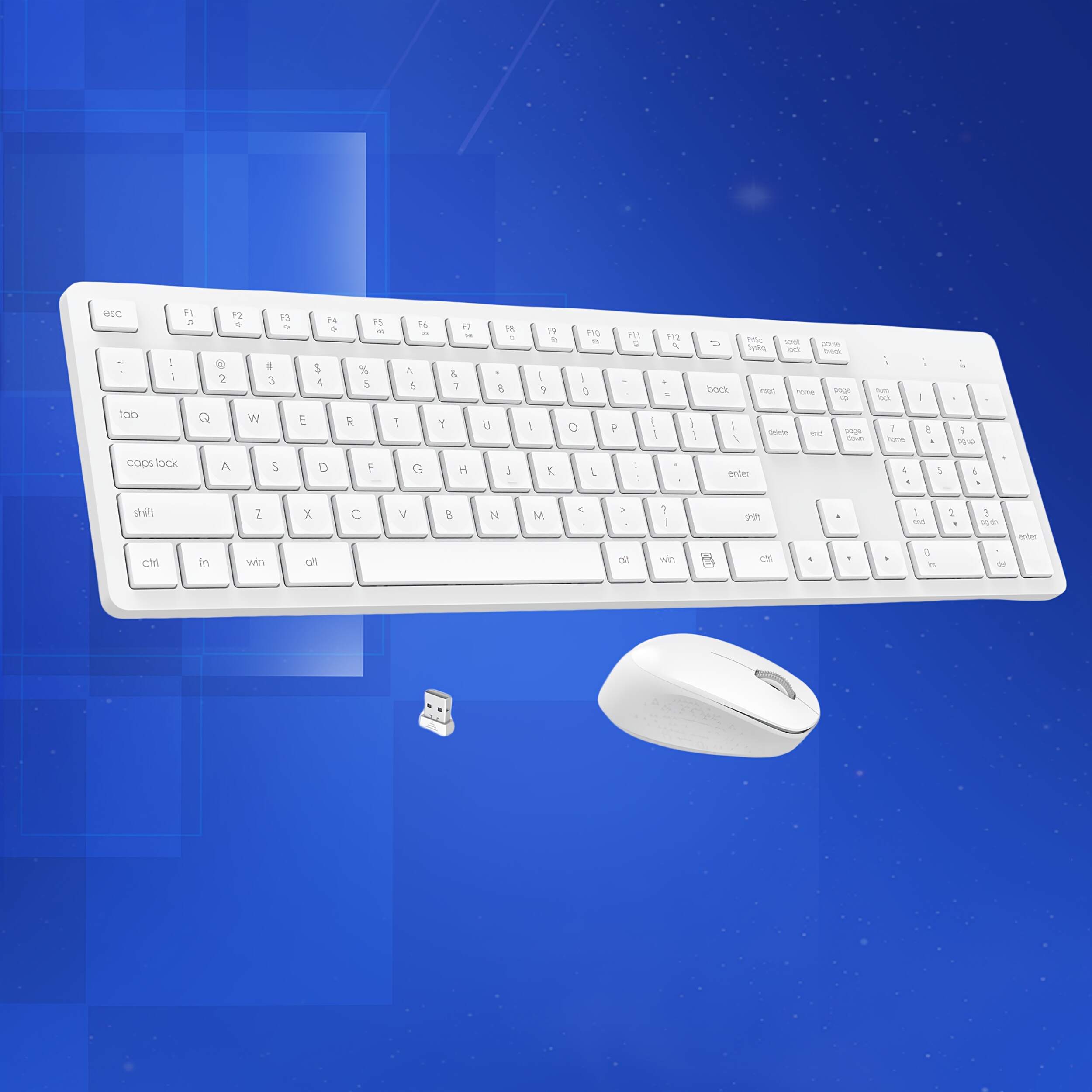 Wireless Keyboard And Mouse Set Business Office Typing Home Splash Resistant Light Sound Thin And Light Portable Durable Peripheral Keyboard And Mouse Laptop Desktop Universal [Cost-effective] Wireless Set